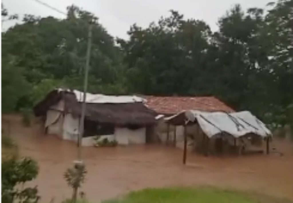 Mulher entra em desespero ao ver casa sendo alagada em povoado do Tocantins; vídeo