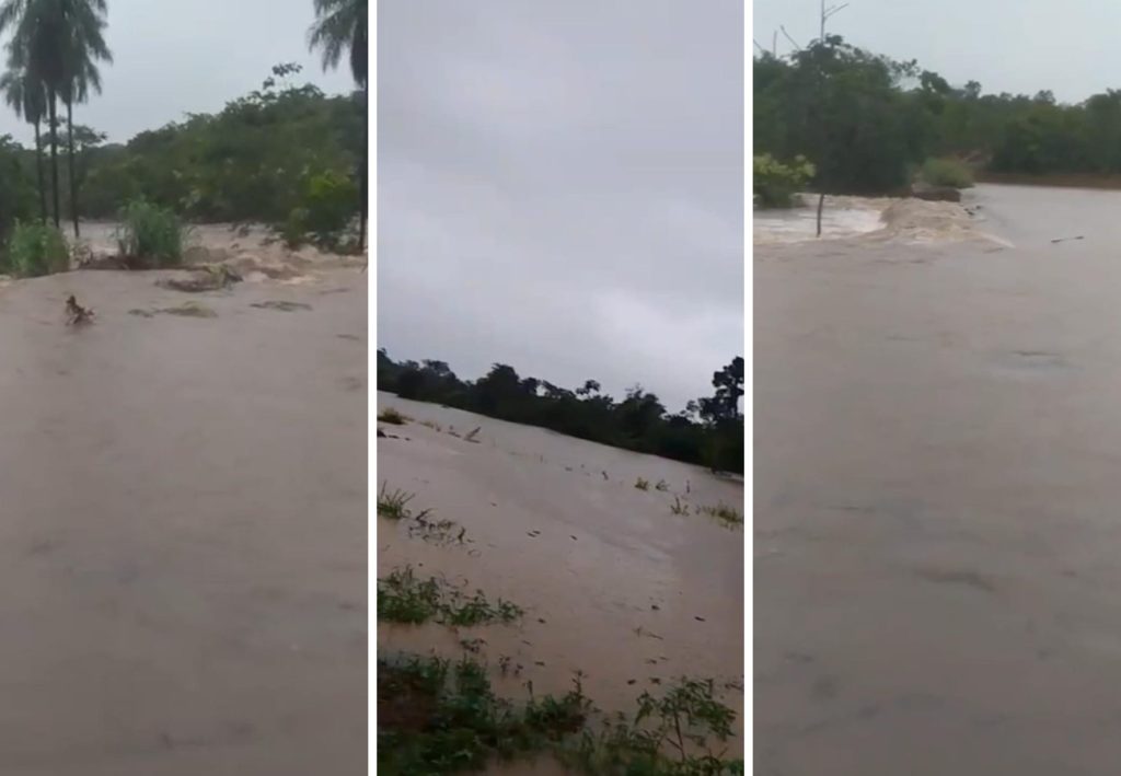Aterro de represa rompe parcialmente em povoado no TO e provoca alagamentos; VÍDEO