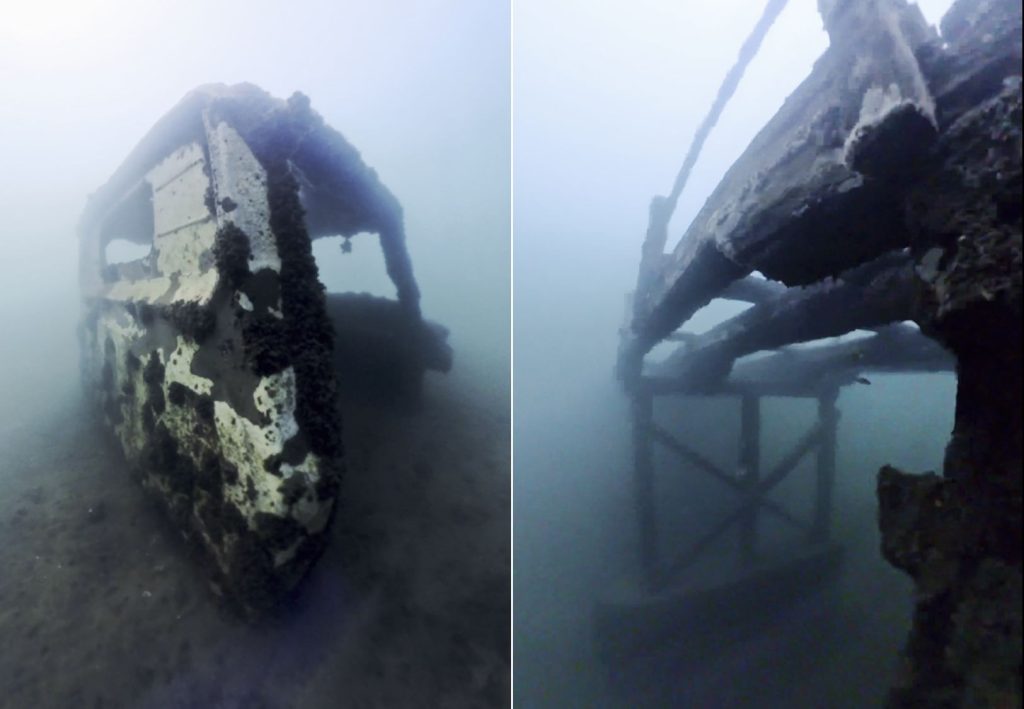 Mergulhador encontra ponte, cabine de caminhão e barco submersos em lago no TO; VÍDEO
